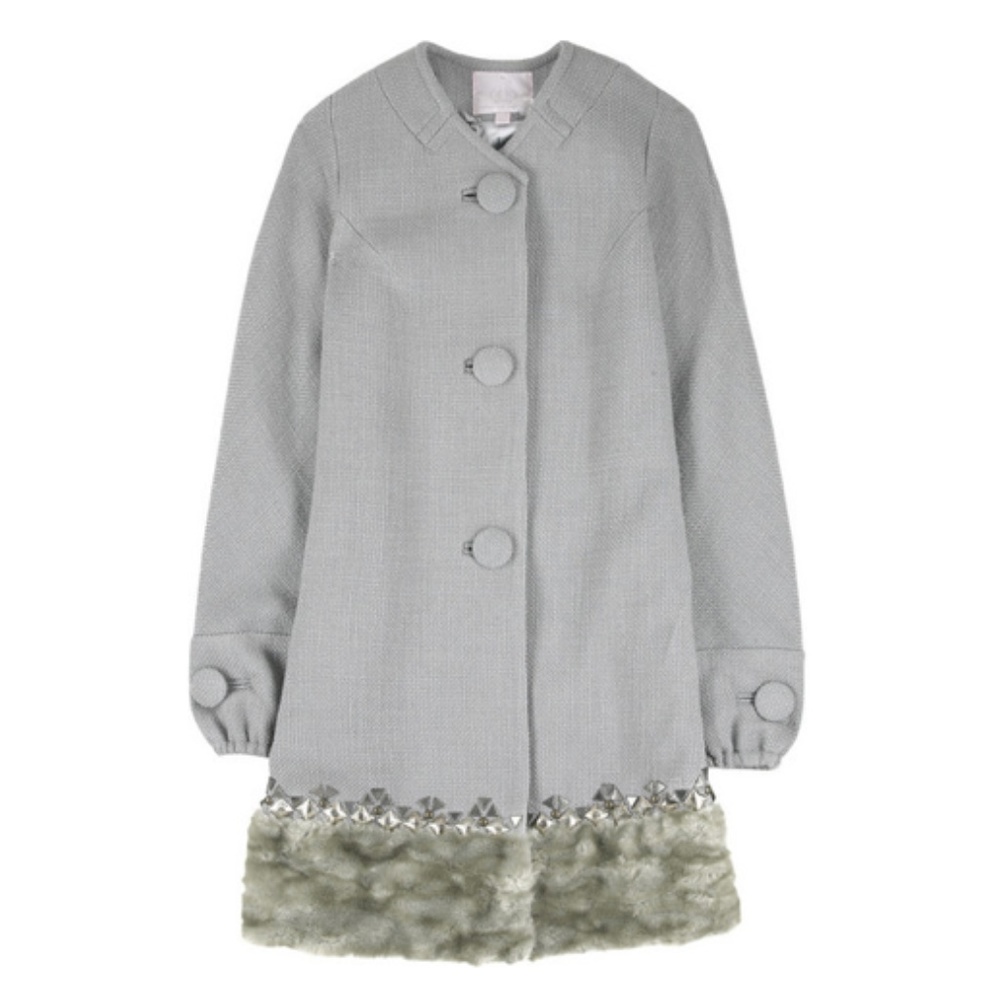 Rebecca Taylor Gray Fur Coat Seen on Gossip Girl!